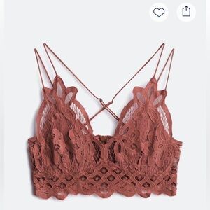 Free People Lace Bralette in Rust